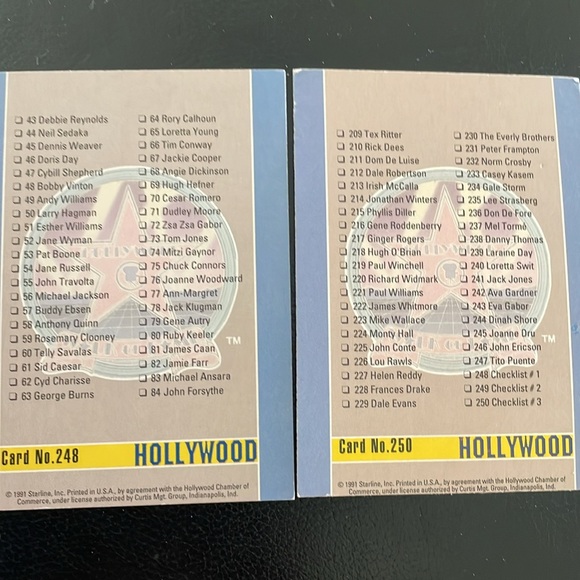 🧡HOLLYWOOD Walk Of Fame 1991 collector cards. - Picture 5 of 6
